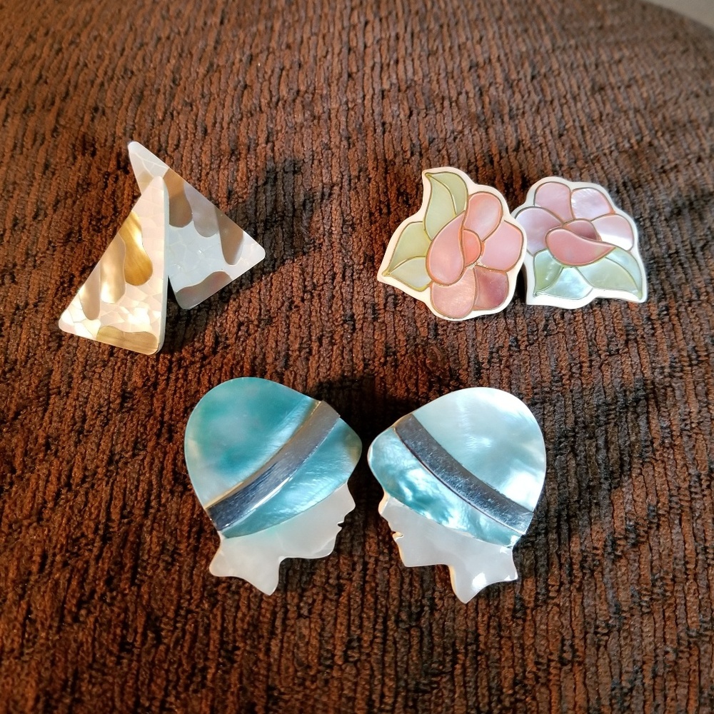 3 Pair of Vintage Plastic Earrings